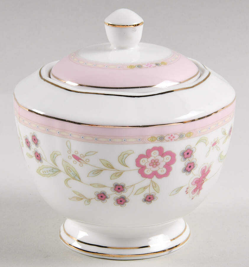 Corn Floral Pink Sugar Bowl & Lid by Grace's Teaware-1