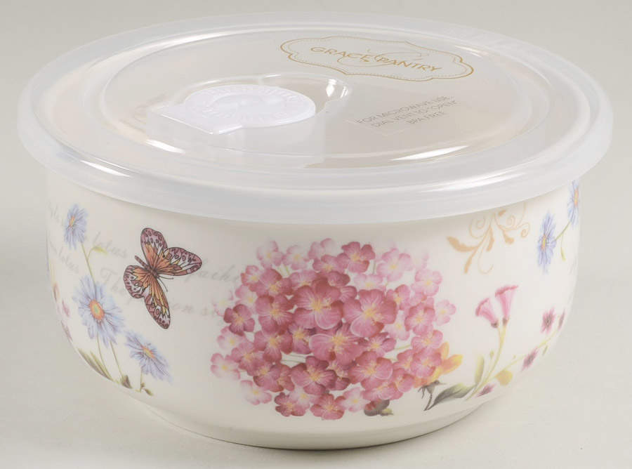 Hydrangea Small Serve & Store Bowl & Lid by Grace's Teaware-1