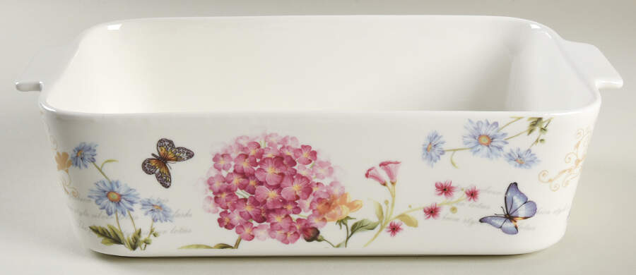 Hydrangea Rectangular Baker No Lid by Grace's Teaware-1