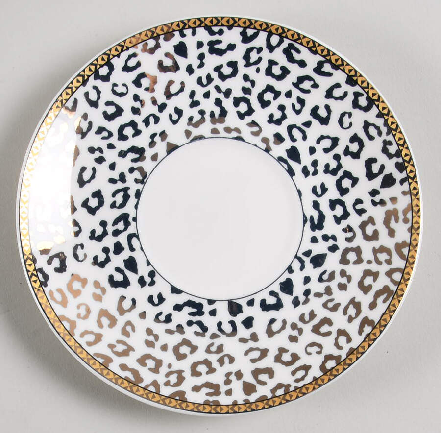 Leopard Gold Saucer for Individual Teapot & Lid w/Cup & Saucer by Grace's Teaware-1
