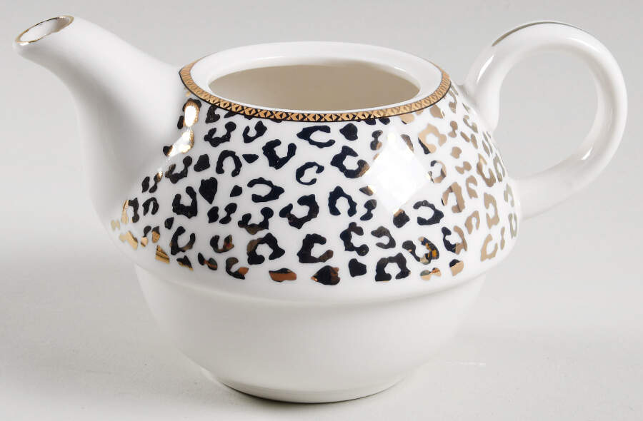 Leopard Gold Individual Teapot with Cup Teapot No Lid by Grace's Teaware-1