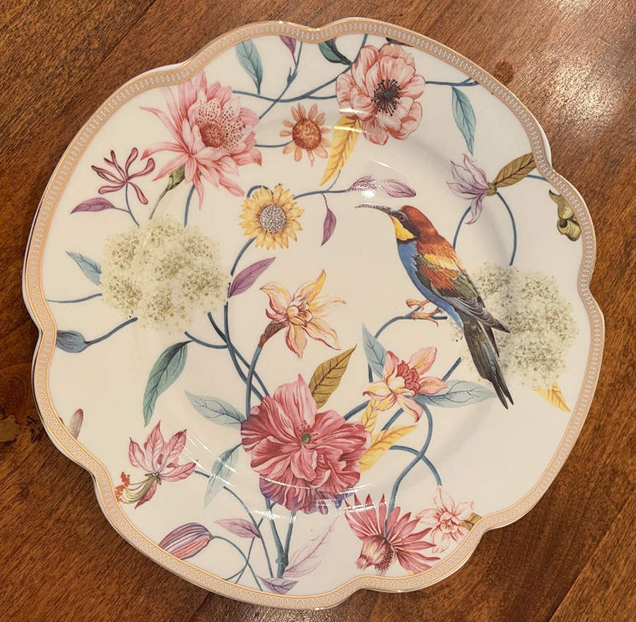 Daisy and Bird Dinner Plate by Grace's Teaware-1