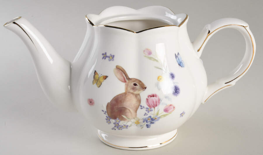 Plaid Bunny Teapot No Lid by Grace's Teaware-1