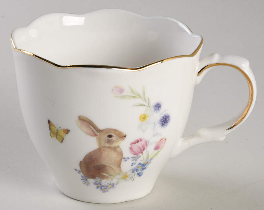 Plaid Bunny Flat Cup by Grace's Teaware-1
