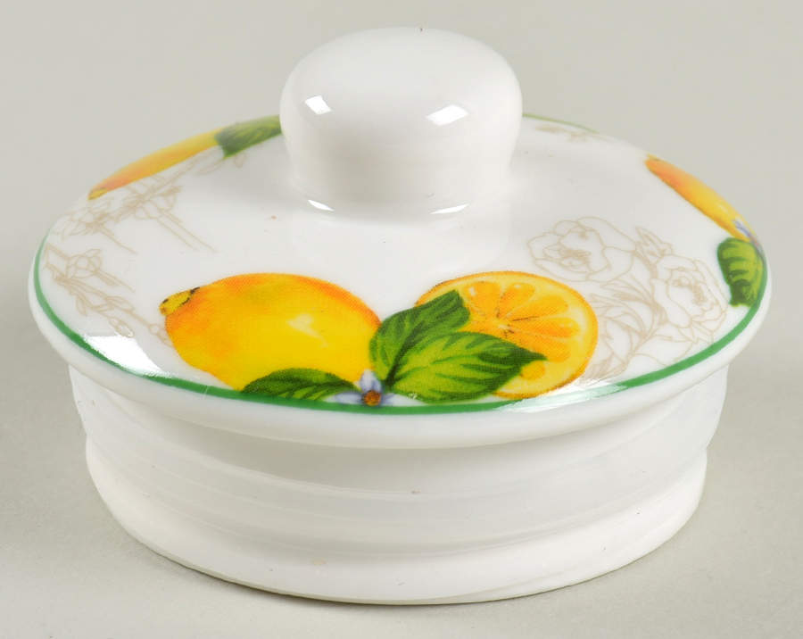 Lemon Green Lid for Small Storage Jar by Grace's Teaware-1