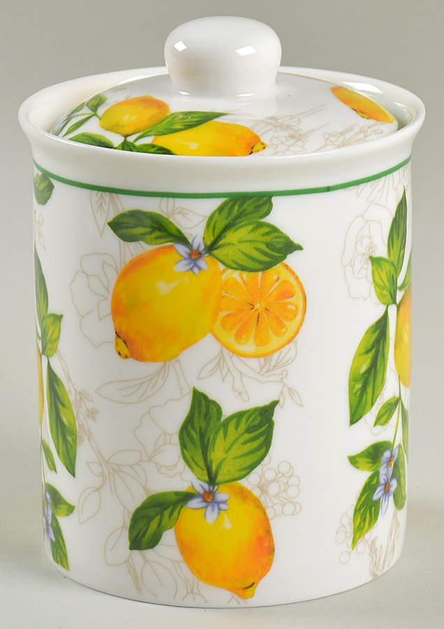Lemon Green Small Storage Jar & Lid by Grace's Teaware-1