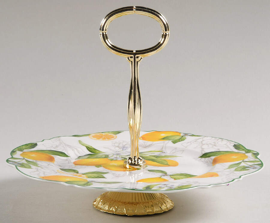 Lemon Green 6" - 7" Tidbit (from Salad Plate) HC by Grace's Teaware-1