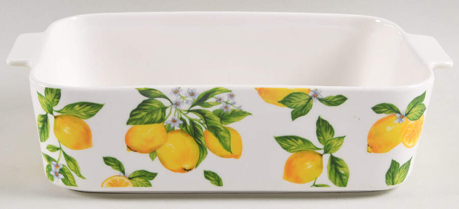 Lemon Green Rectangular Baker No Lid by Grace's Teaware-1