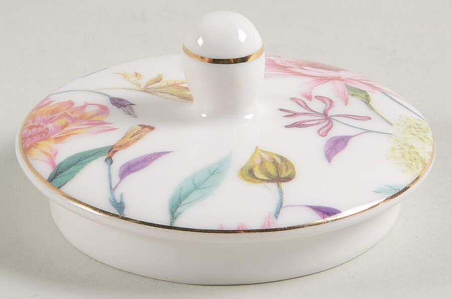 Daisy and Bird Lid for Sugar Bowl by Grace's Teaware-1