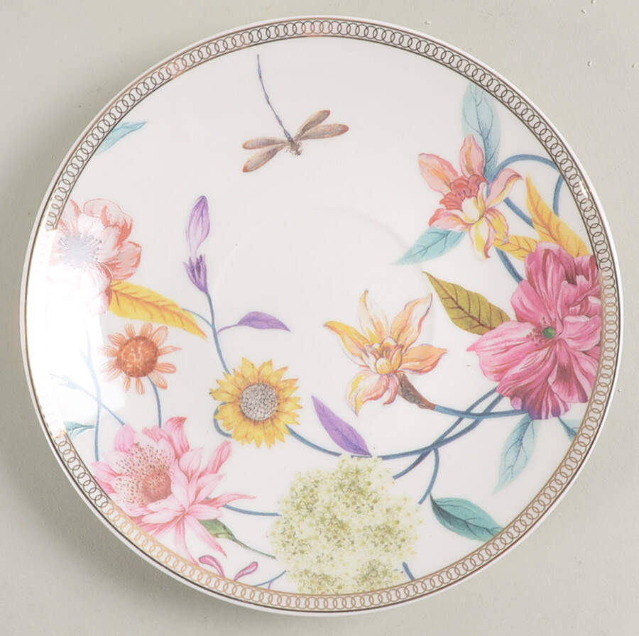 Daisy and Bird Saucer by Grace's Teaware-1