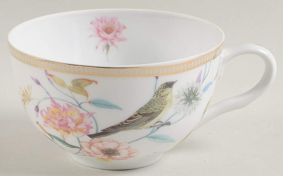 Daisy and Bird Flat Cup by Grace's Teaware-1