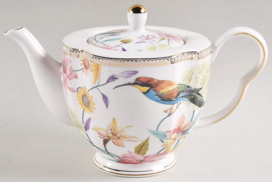 Daisy and Bird Teapot & Lid by Grace's Teaware-1