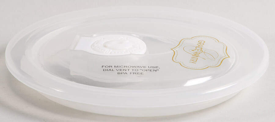 Daisy and Bird Vent Lid for 16 Oz Round Plastic Microwave Bowl by Grace's Teaware-1