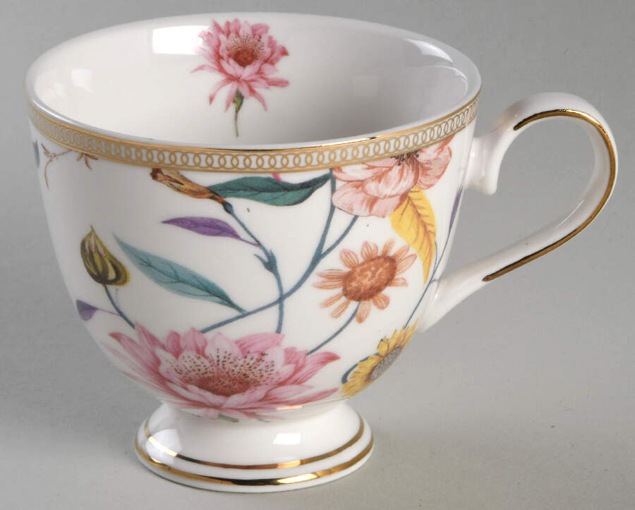 Daisy and Bird Footed Cup by Grace's Teaware-1