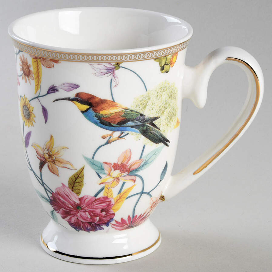 Daisy and Bird Footed Mug by Grace's Teaware-1