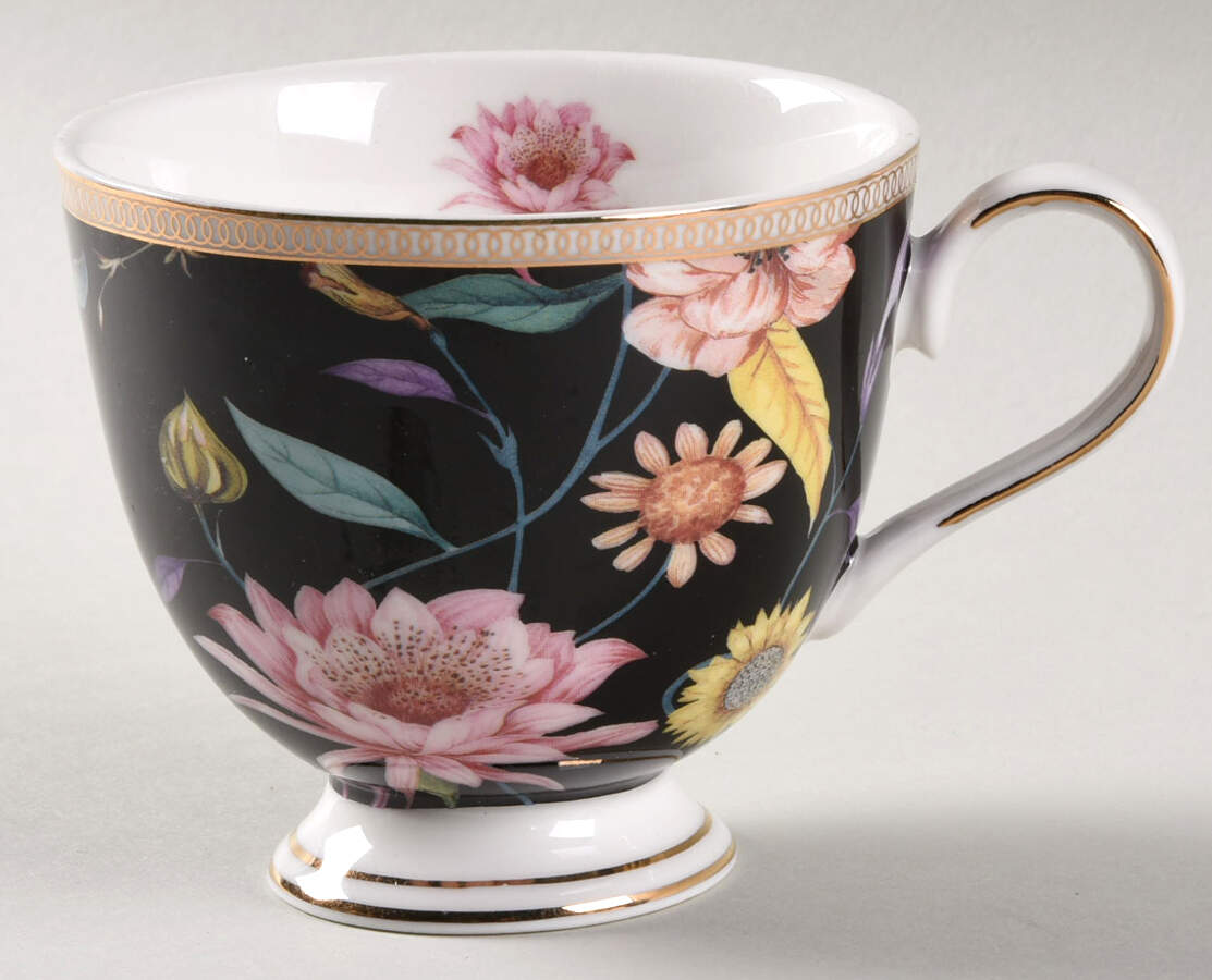 Daisy and Bird Footed Cup by Grace's Teaware-1