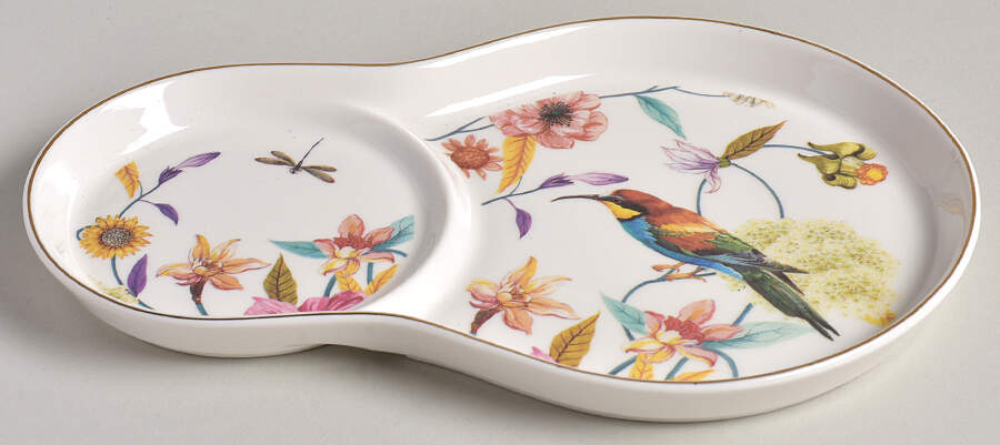 Daisy and Bird Snack Plate by Grace's Teaware-1
