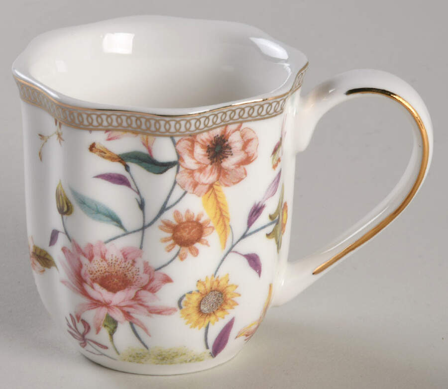 Daisy and Bird Flat Demitasse Cup by Grace's Teaware-1