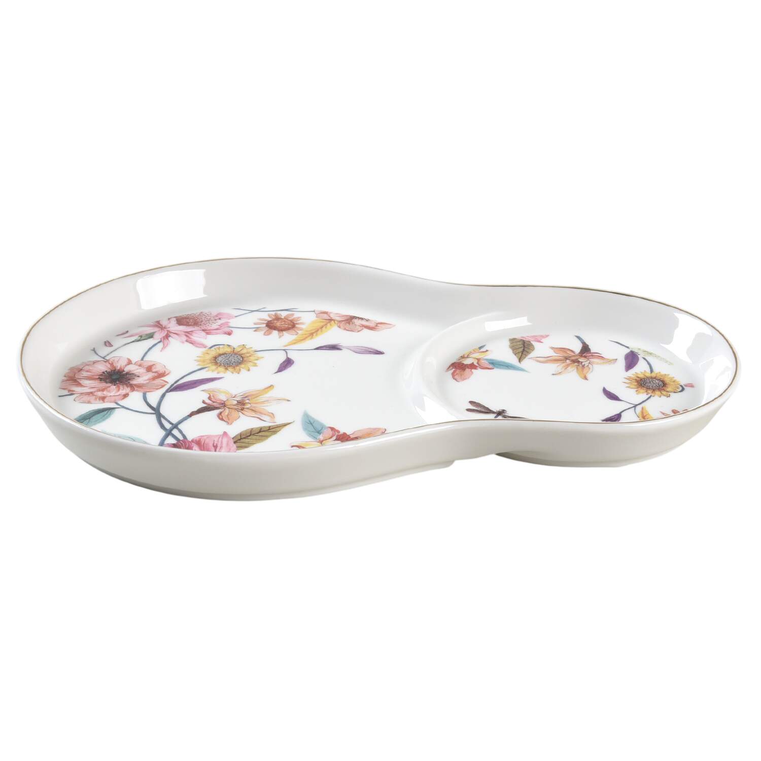 Daisy and Bird Snack Plate by Grace's Teaware-1