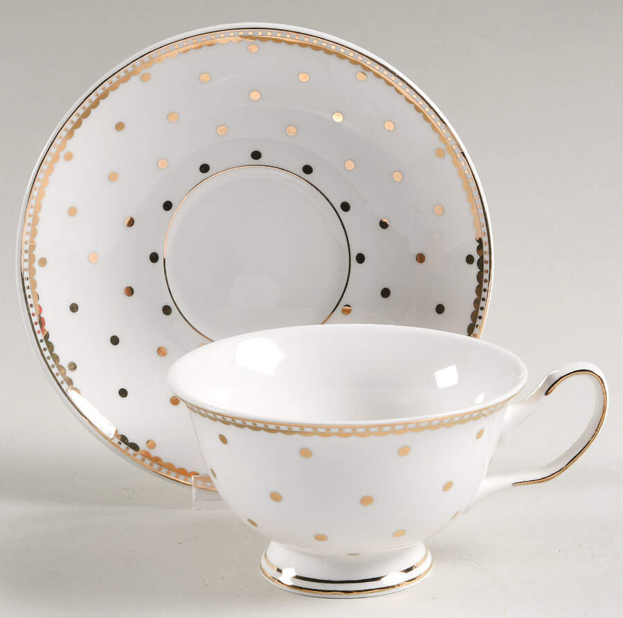 New Dots Footed Cup & Saucer Set by Grace's Teaware-1