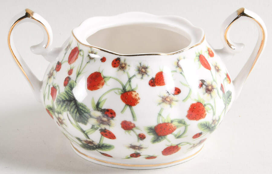 Strawberry Vine Sugar Bowl No Lid by Grace's Teaware-1