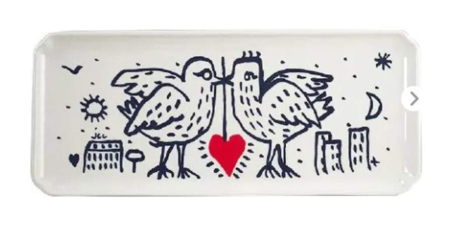 L'Archipel Sentimental 15" Rectangular Tray by Faiencerie De Gien-1