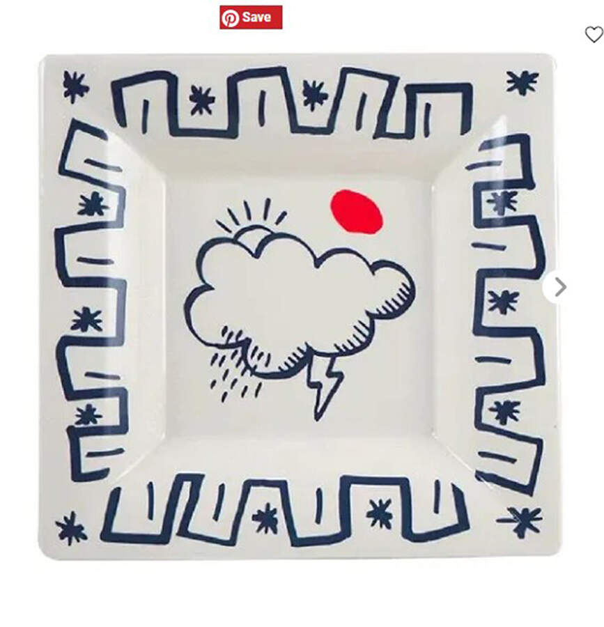 L'Archipel Sentimental 8" Square Tray by Faiencerie De Gien-1