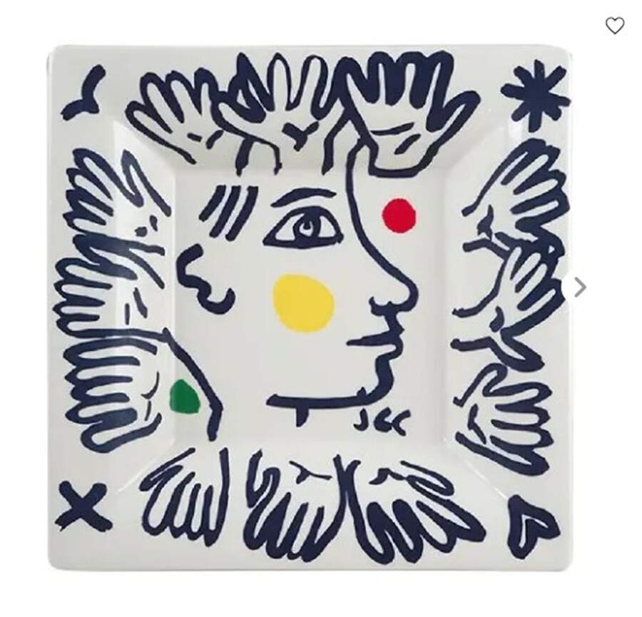 L'Archipel Sentimental 8" Square Tray by Faiencerie De Gien-1