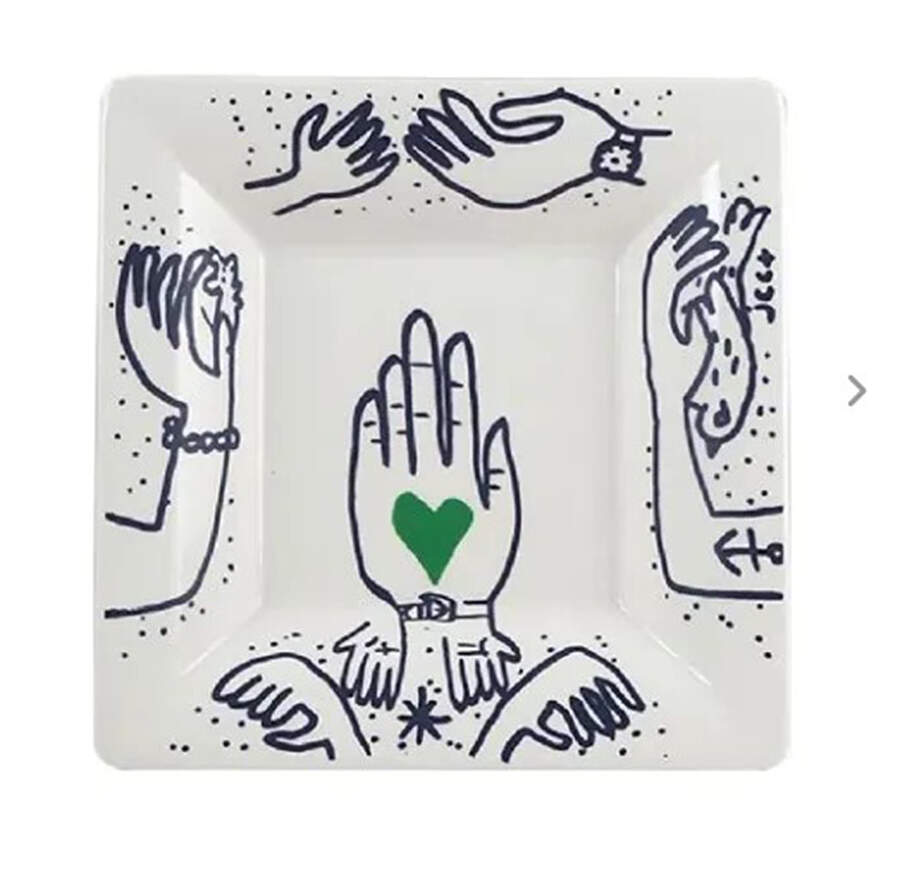 L'Archipel Sentimental 6" Square Tray by Faiencerie De Gien-1