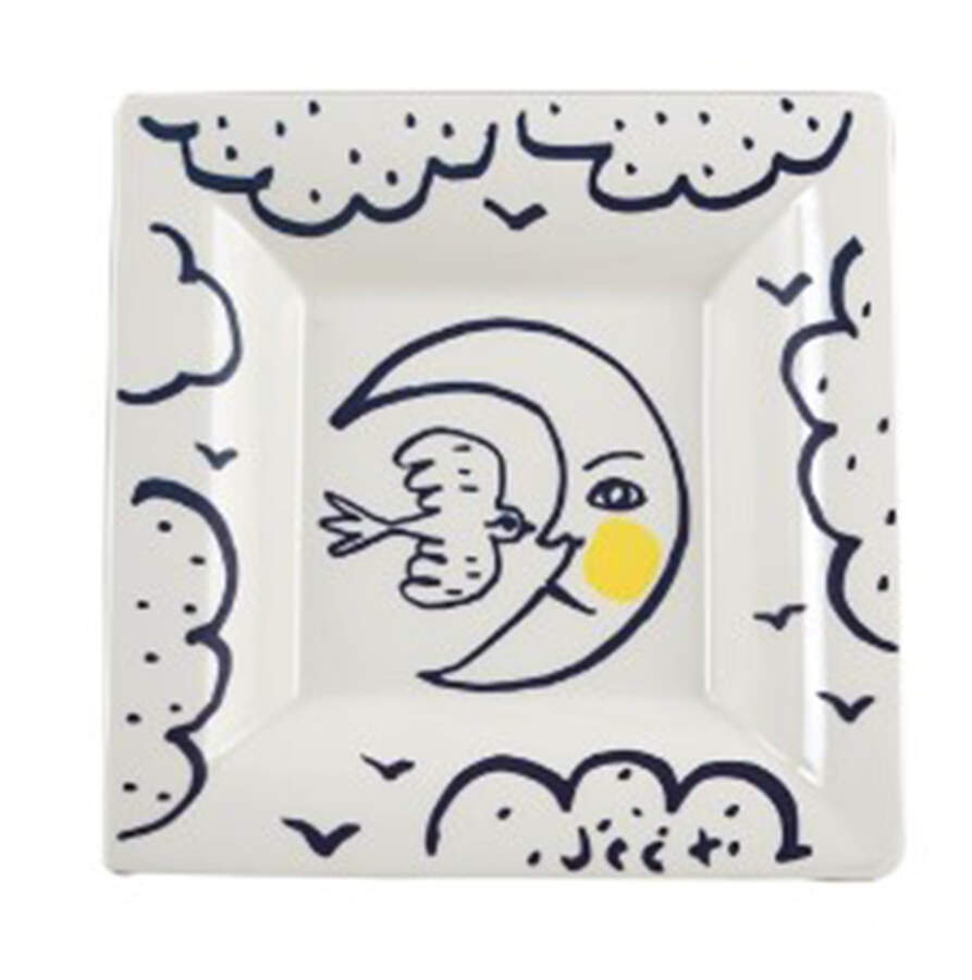 L'Archipel Sentimental 6" Square Tray by Faiencerie De Gien-1