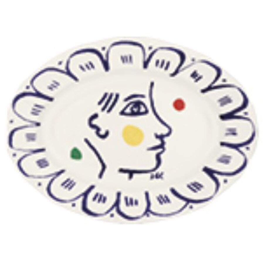 L'Archipel Sentimental 15" Oval Serving Platter by Faiencerie De Gien-1