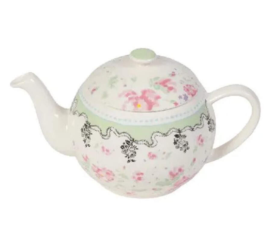 Pompadour Small Teapot & Lid by Faiencerie De Gien-1