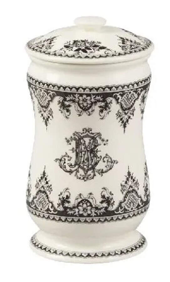 Monogramme Large Pharmacy Jar & Lid by Faiencerie De Gien-1