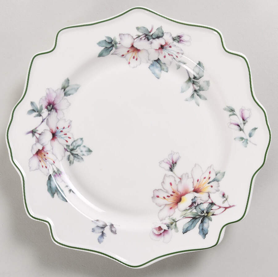 White Magnolia Salad Plate by Grace's Teaware-1