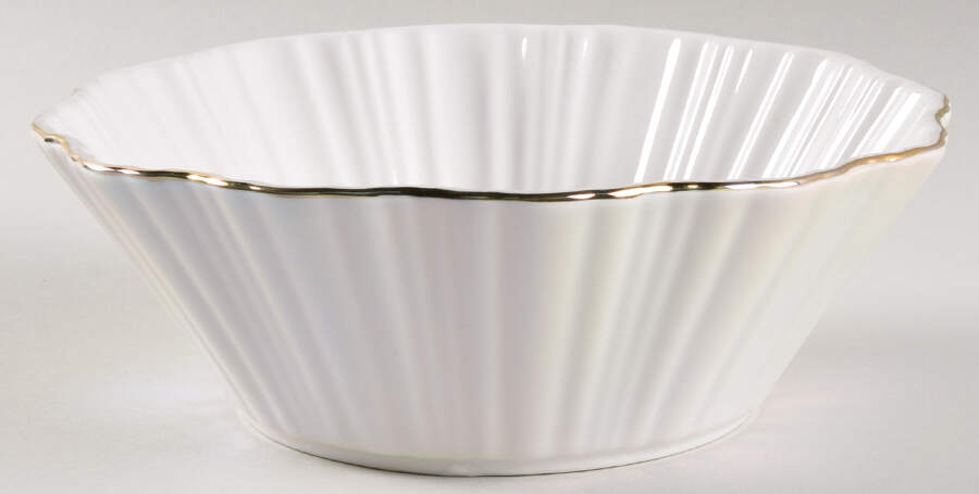 White Gold Breeze 8" Round Serving Bowl by Grace's Teaware-1