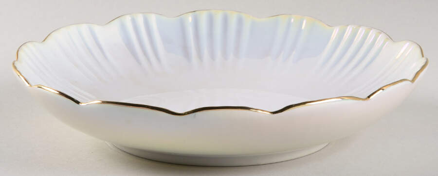 White Gold Breeze Individual Dinner Bowl by Grace's Teaware-1