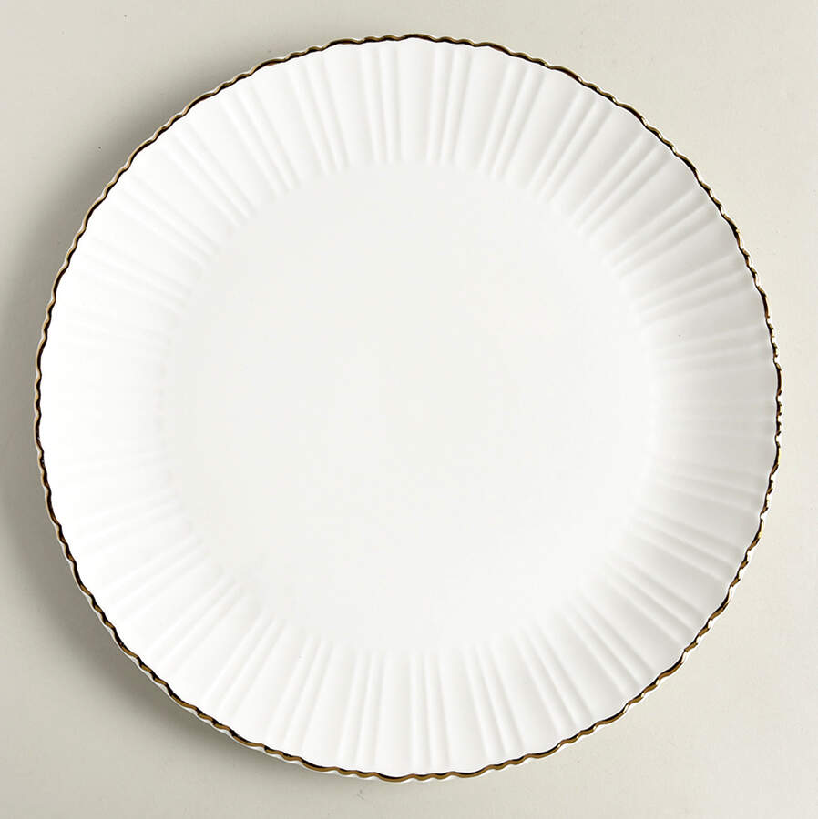 White Gold Breeze Dinner Plate by Grace's Teaware-1