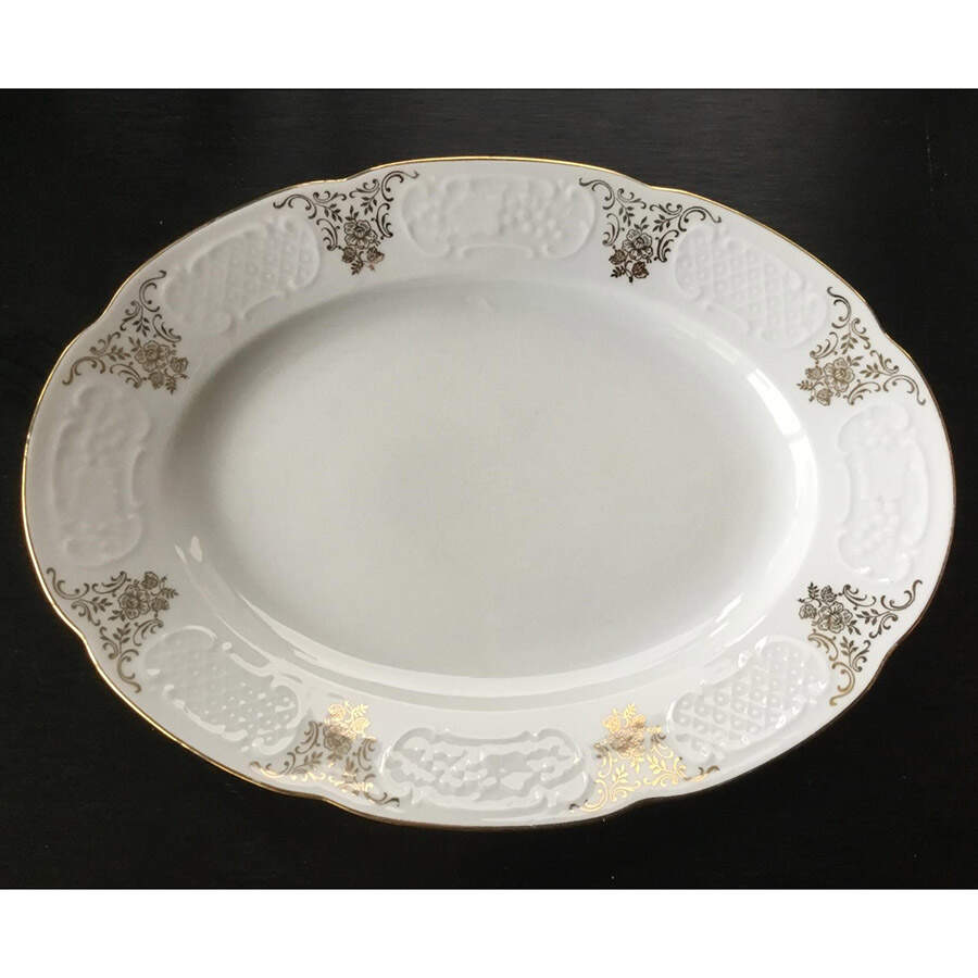 GIN204-Gold 12" Oval Serving Platter by Ginori 1735-1