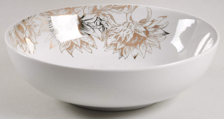 Gold Sunflower 8" Individual Pasta Bowl by Grace's Teaware-1