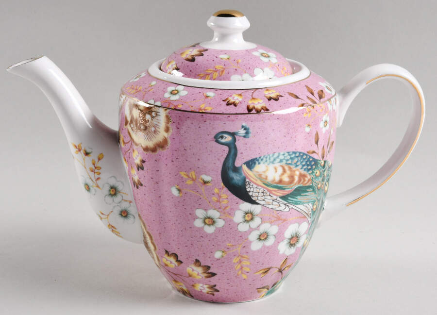 Peacock Lotus Garden Teapot & Lid by Grace's Teaware-1