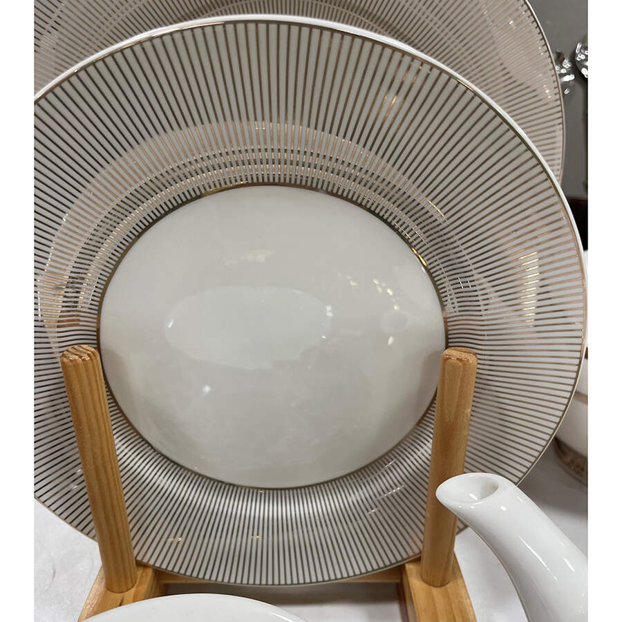 White Gold Sunburst Dinner Plate by Grace's Teaware-1