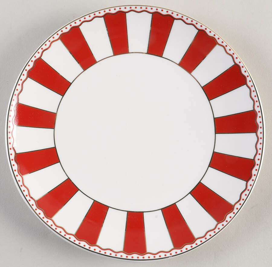 Carousel Red Salad Plate by Grace's Teaware-1
