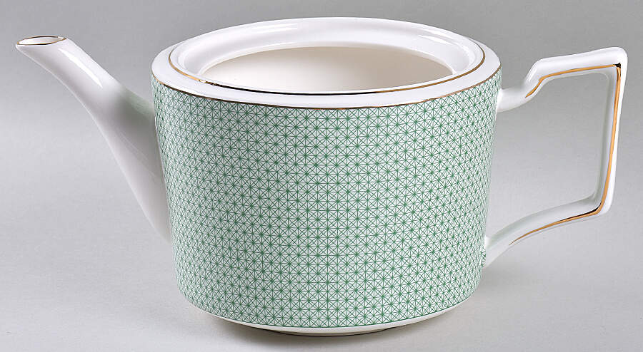 Green Lace Teapot No Lid by Grace's Teaware-1
