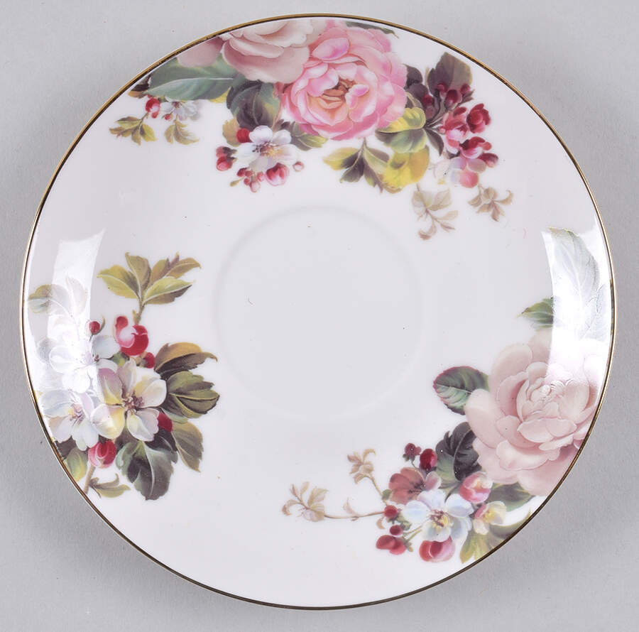 Winter Rose Saucer for Tea for 1 by Grace's Teaware-1