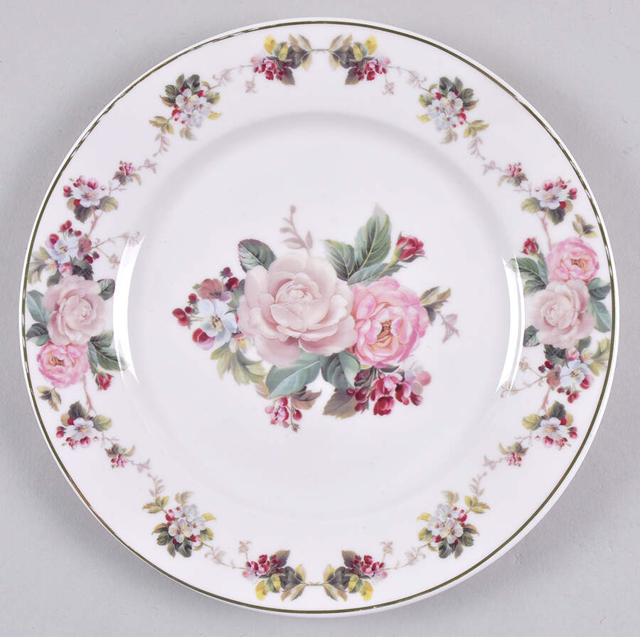 Winter Rose Salad Plate by Grace's Teaware-1