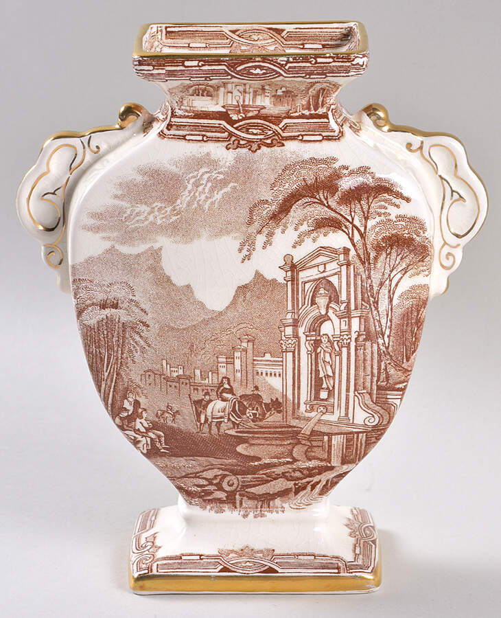Genoa Brown 7" Vase by Grimwades (England)-1