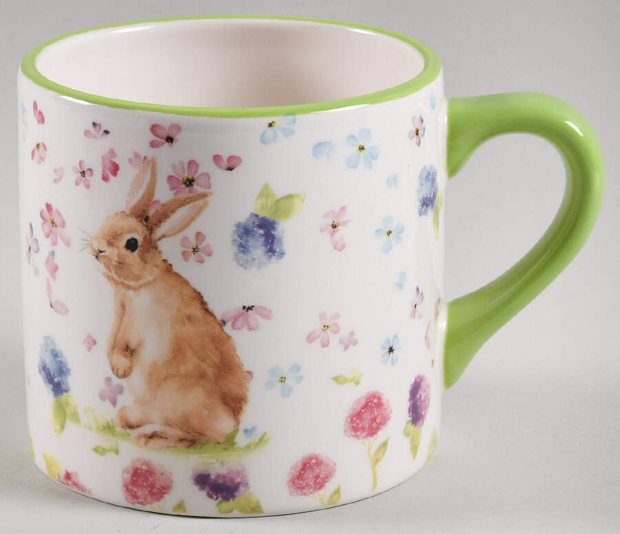 Spring Flower Bunny Mug by Grace's Teaware-1