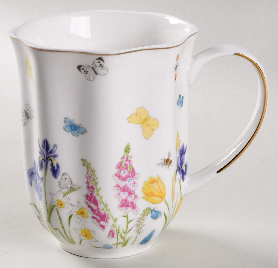 Butterfly Tulip Scallop Mug by Grace's Teaware-1