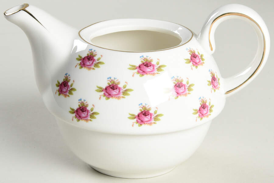 Pink Dots Rose Bud Tea for 1-Teapot No Lid by Grace's Teaware-1