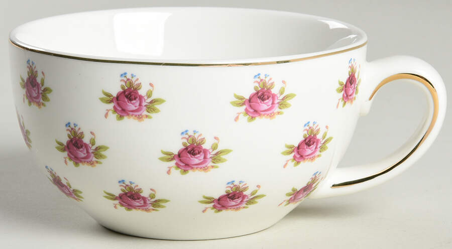 Pink Dots Rose Bud Cup for Tea for 1 by Grace's Teaware-1